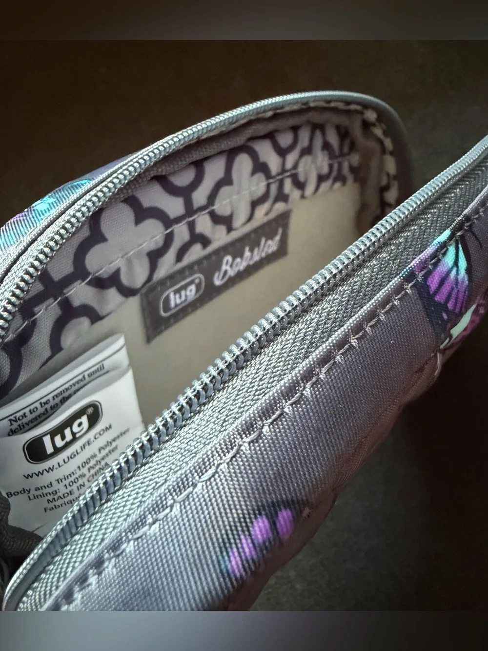 Lug Bobsled Eyeglass Case Pouch Bag – Butterfly Grey Gray Purple Blue